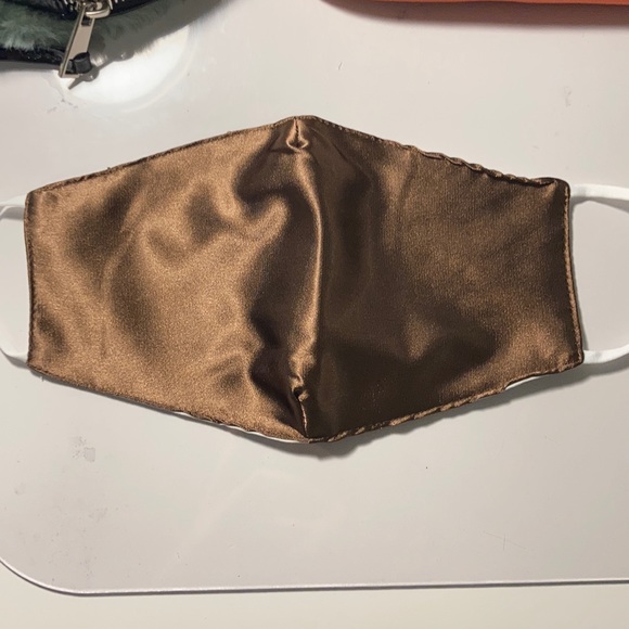 Brown silk face mask - Picture 2 of 2